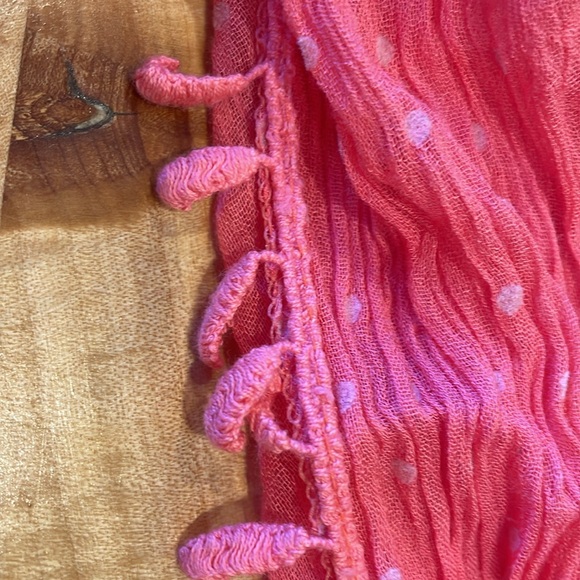 Pink Polka Dot Scarf - Picture 3 of 4